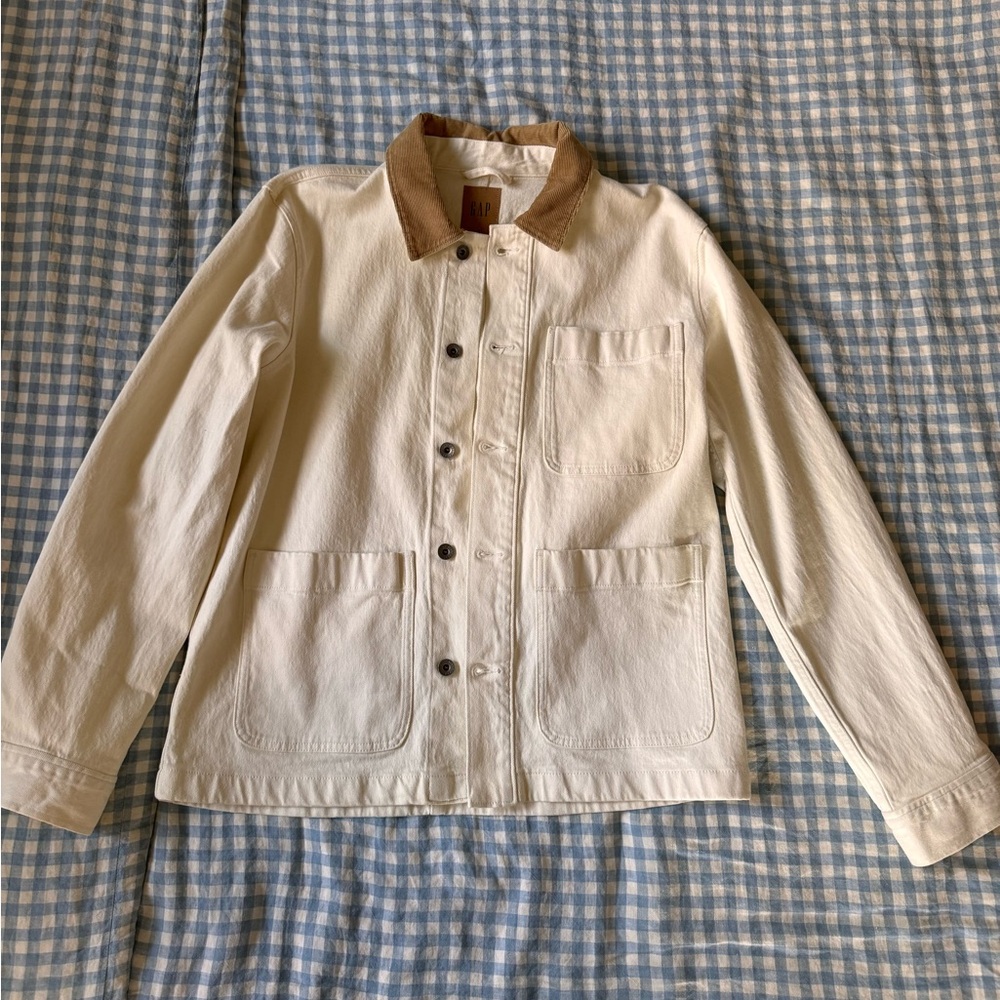 Gap White Denim Chore Jacket